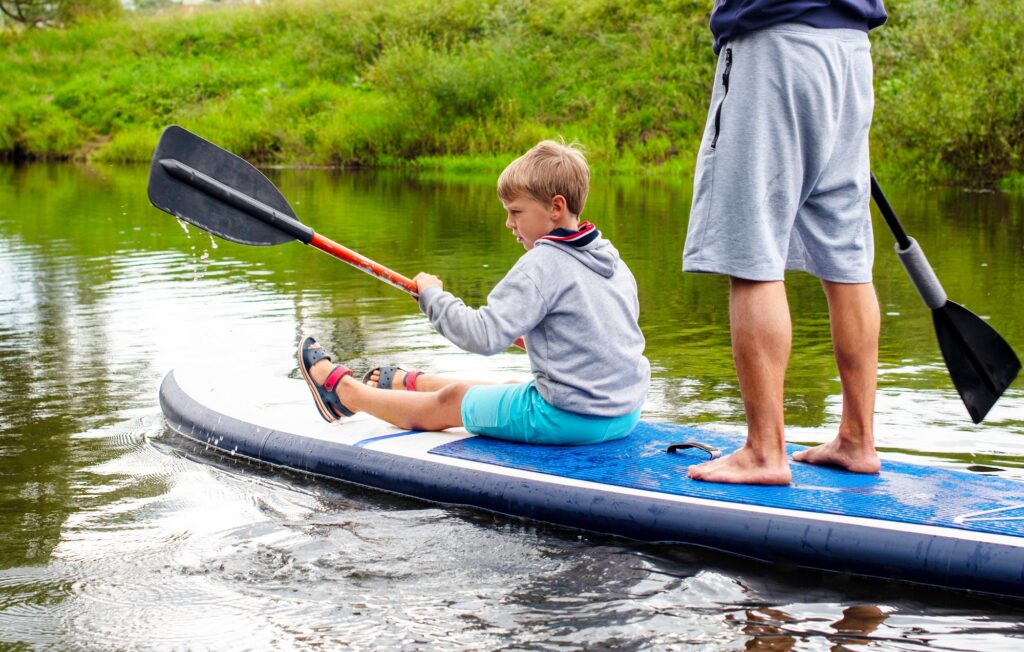 Sup board on river